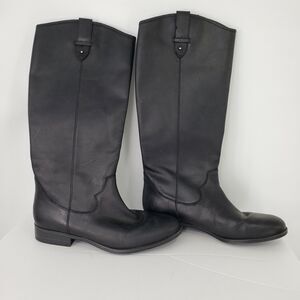 Frye & Co. Tania Womens Sz 8M Black Leather Pull-on Knee High Riding Boots